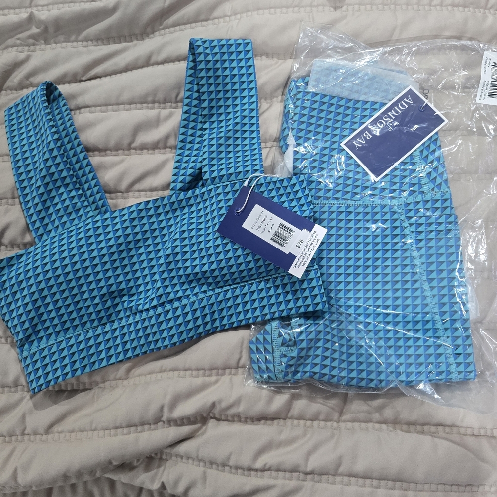 Addison Bay Blue Geometric Sports Bra And Legging - Picture 2 of 3